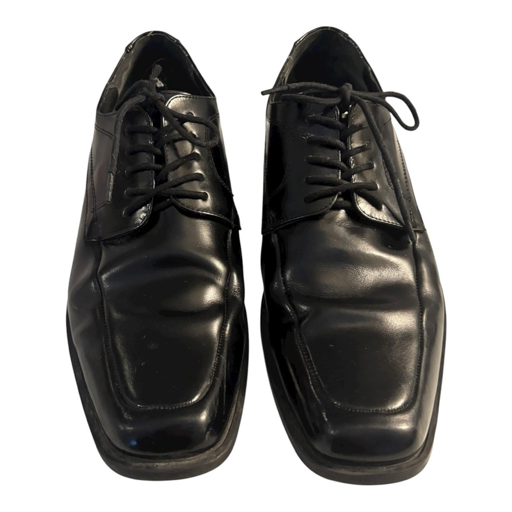 Men's Black Leather Oxford Derby Career Formal Dress Shoes Size 10